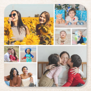 Skapa din egen 8-fotokollage underlägg papper kvadrat