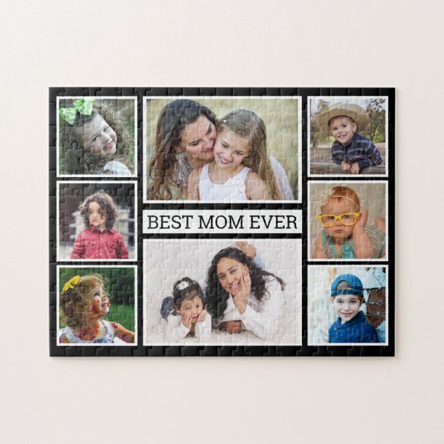 Skapa din egen 8 Photo Collage Best Mamma någonsin Pussel (Horisontell)