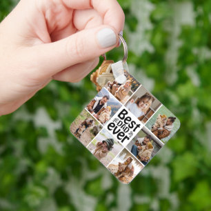 Skapa din egen 8 Photo Collage Best Pappa någonsin Nyckelring