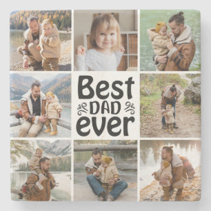 Skapa din egen 8 Photo Collage Best Pappa någonsin Stenunderlägg