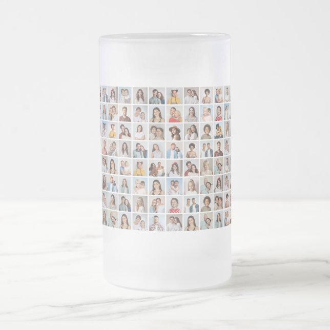 Skapa din egen 96-foto collage frostat ölglas (Center)