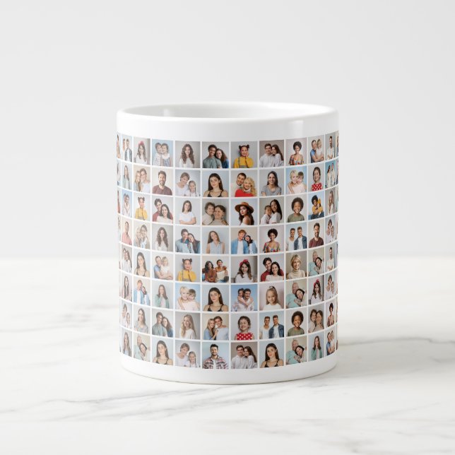 Skapa din egen 96-foto collage jumbo mugg (Framsidan)