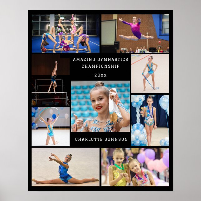 Skapa din egen 9-fotokollage Gymnastics Poster (Framsidan)