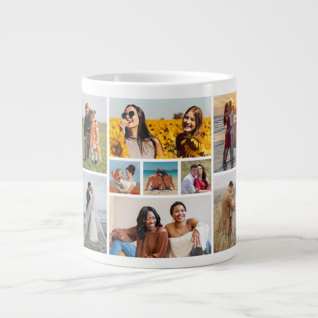 Skapa din egen 9-fotokollage jumbo mugg (Framsidan)