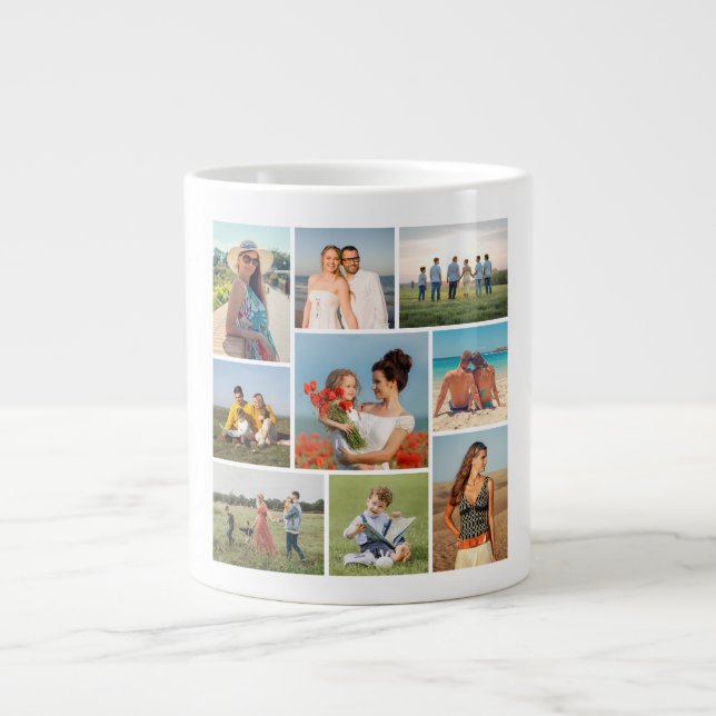 Skapa din egen 9-fotokollage jumbo mugg (Framsidan)