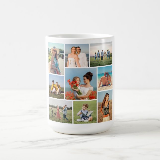 Skapa din egen 9-fotokollage kaffemugg (Center)