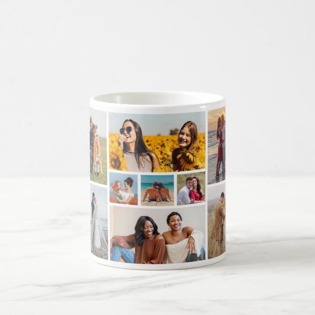 Skapa din egen 9-fotokollage kaffemugg (Center)
