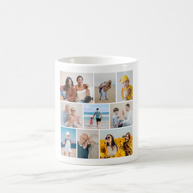 Skapa din egen 9-fotokollage kaffemugg (Center)