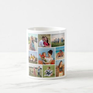 Skapa din egen 9-fotokollage kaffemugg