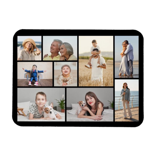 Skapa din egen 9-fotokollage magnet (Horisontell)