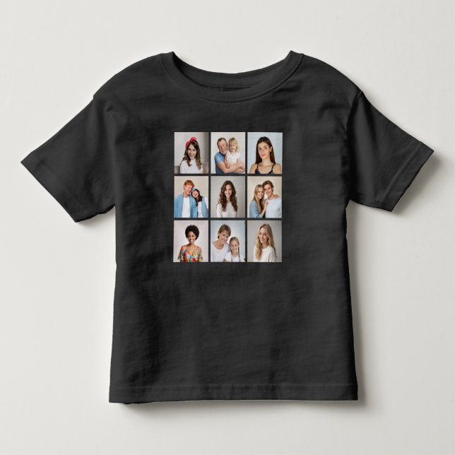 Skapa din egen 9-fotokollage t shirt (Framsida)