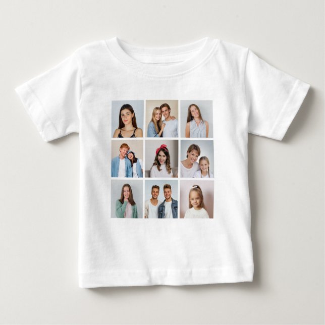 Skapa din egen 9-fotokollage t shirt (Framsida)