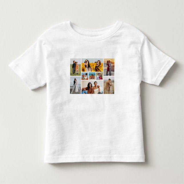 Skapa din egen 9-fotokollage t shirt (Framsida)