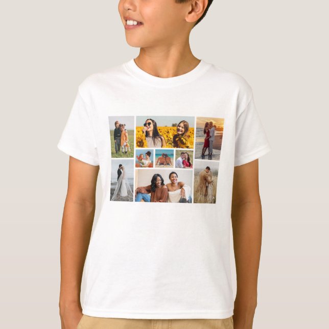 Skapa din egen 9-fotokollage t shirt (Framsida)