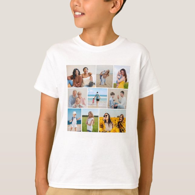 Skapa din egen 9-fotokollage t shirt (Framsida)