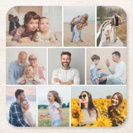 Skapa din egen 9-fotokollage underlägg papper kvadrat