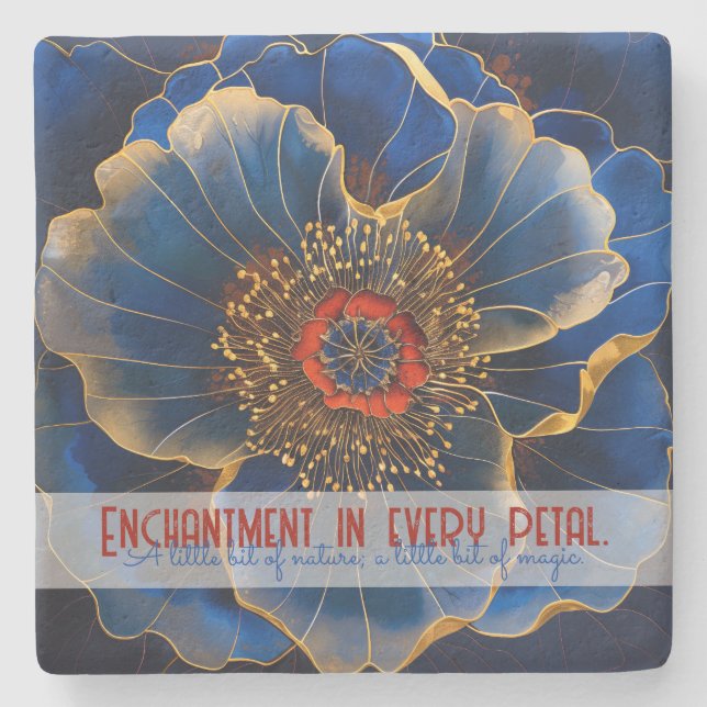 Skapa din egen abstrakta ljusblå anemoneflora stenunderlägg (Framsidan)