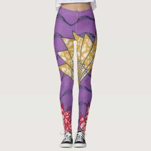 Skapa din egen afrikanska Clothing Mönster Lila Leggings
