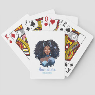 Skapa din egen afroamerikansk kvinna Vattumannen Casinokort