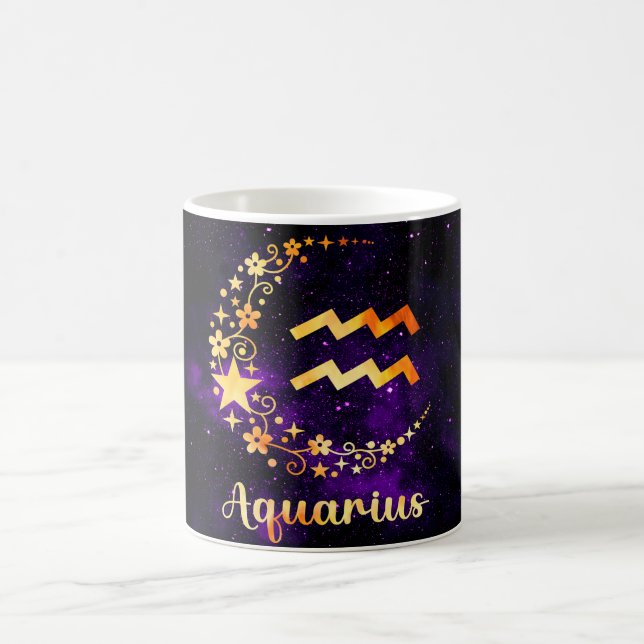 Skapa din egen agrologi Zodiac Aquarius Magisk Mugg (Center)