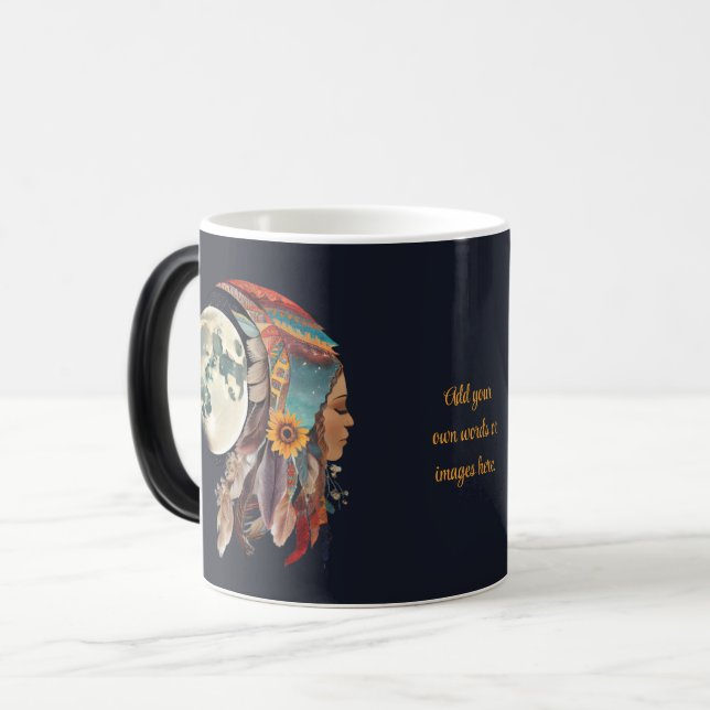 Skapa Din Egen Andlig Boho Fullmåne Magisk Mugg (Framsida vänster)