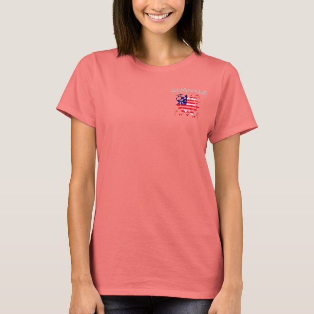 Skapa din egen ändring USA Peace Hope Kärlek T-shirt (Framsida)