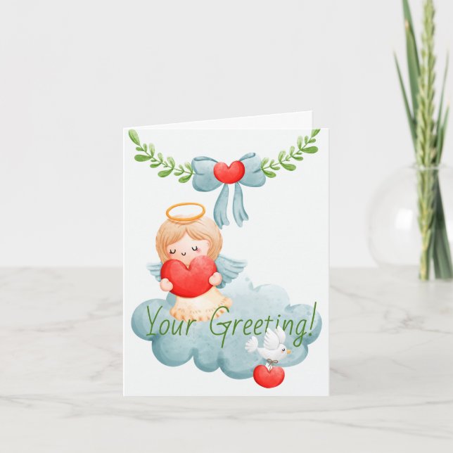 Skapa din egen ängel från Kärlek-julen Helgkort (Framsida)