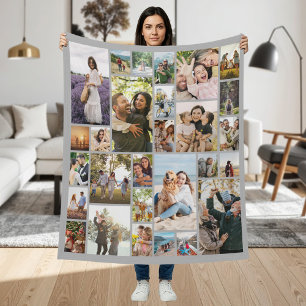 Skapa Din Egen Anpassad 28 Fotoskollage Fleecefilt