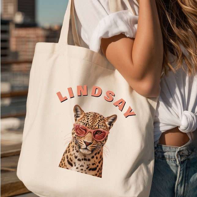 Skapa Din Egen Anpassad Citat Leopard  Tygkasse (Create Your Own Custom Quote Leopard Tote Bag)