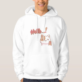 Skapa din egen Anpassad design Hej Cute Cat Hoodie