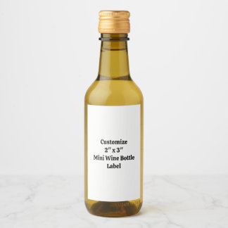 Skapa din egen anpassade 2" x 3" mini vinflaska vinetikett