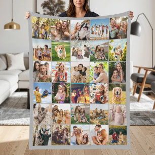 Skapa din egen anpassade 30-foto collage fleecefilt