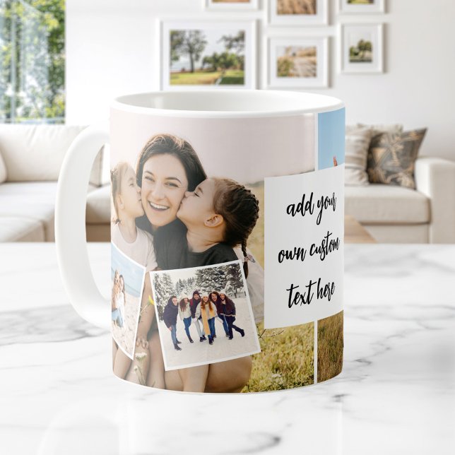 Skapa din egen anpassade 6-foto collage med text kaffemugg (Skapare uppladdad)