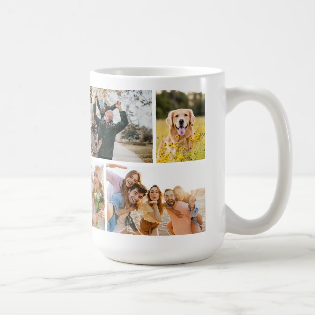 Skapa din egen anpassade 8-foto collage kaffemugg (Höger)