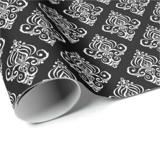 Skapa din egen anpassade B&W Damask Presentpapper