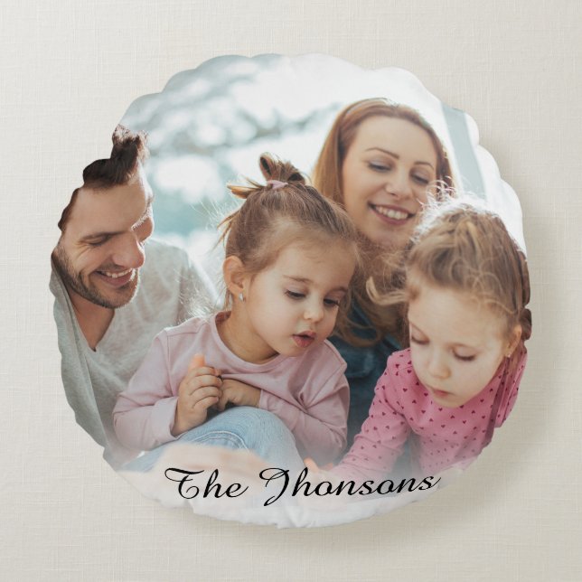 Skapa din egen anpassade bild DIY Rund Kudde (Framsidan)