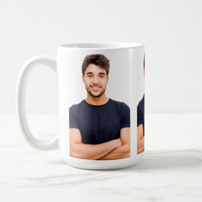 Skapa din egen anpassade bild med 3 foton kaffemugg (Vänster)