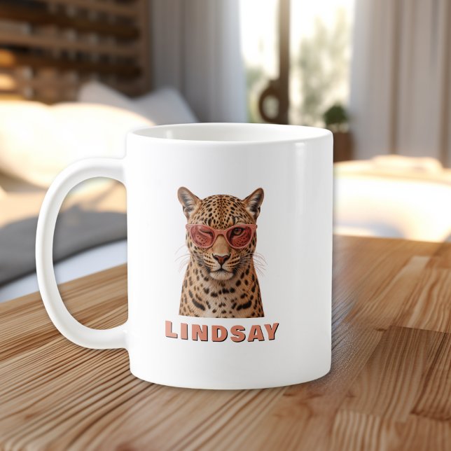 Skapa din egen anpassade Citat Leopard Kaffemugg (Create Your Own Custom Quote Leopard Coffee Mug)