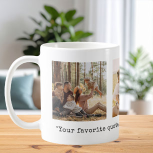 Skapa din egen anpassade citat med 3 bilder kaffemugg