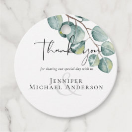 Skapa din egen anpassade eukalyptusgrönska bröllop gåvor etiketter