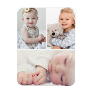 Skapa din egen anpassade familjefoto-magnet med 3 magnet