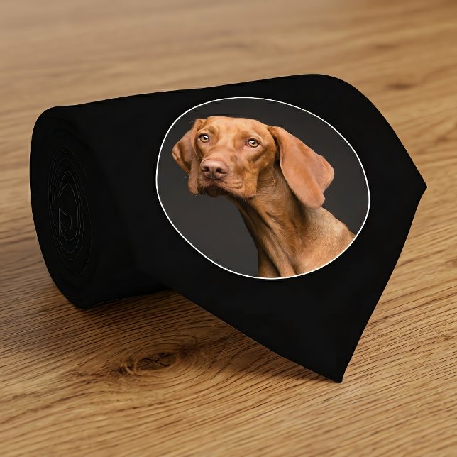 Skapa din egen anpassade foto / bild Svarta herrar Slips (Custom photo neck tie on wood desk. Make your own!)