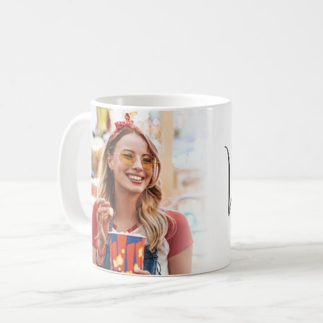 Skapa din egen anpassade foto-monogram  kaffemugg (Framsida vänster)