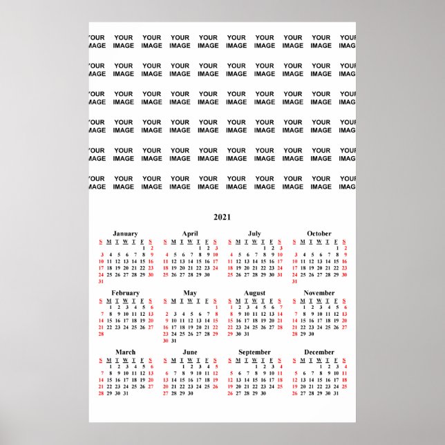 Skapa din egen anpassade kalenderaffisch för 2021 poster (Framsidan)