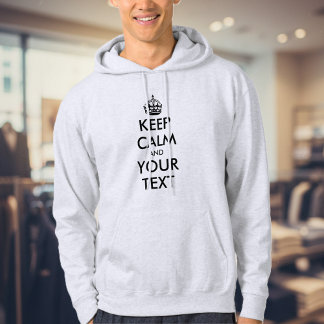Skapa din egen anpassade keep calm hoodie för män
