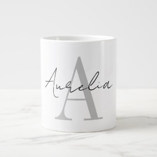 Skapa din egen anpassade monogram och namnmanus  jumbo mugg