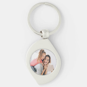 Skapa din egen anpassade Morsdagspresent med foto Swirl Silverfärgad Nyckelring