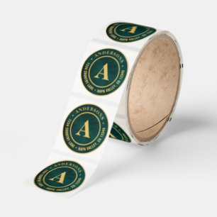 Skapa din egen anpassade returadressmonogram runt klistermärke