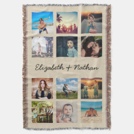 Skapa din egen Anpassningsbar 12 Photo Collage Fam Filt