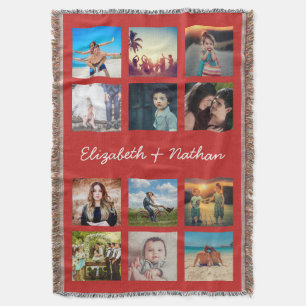 Skapa din egen Anpassningsbar 12 Photo Collage Fam Filt